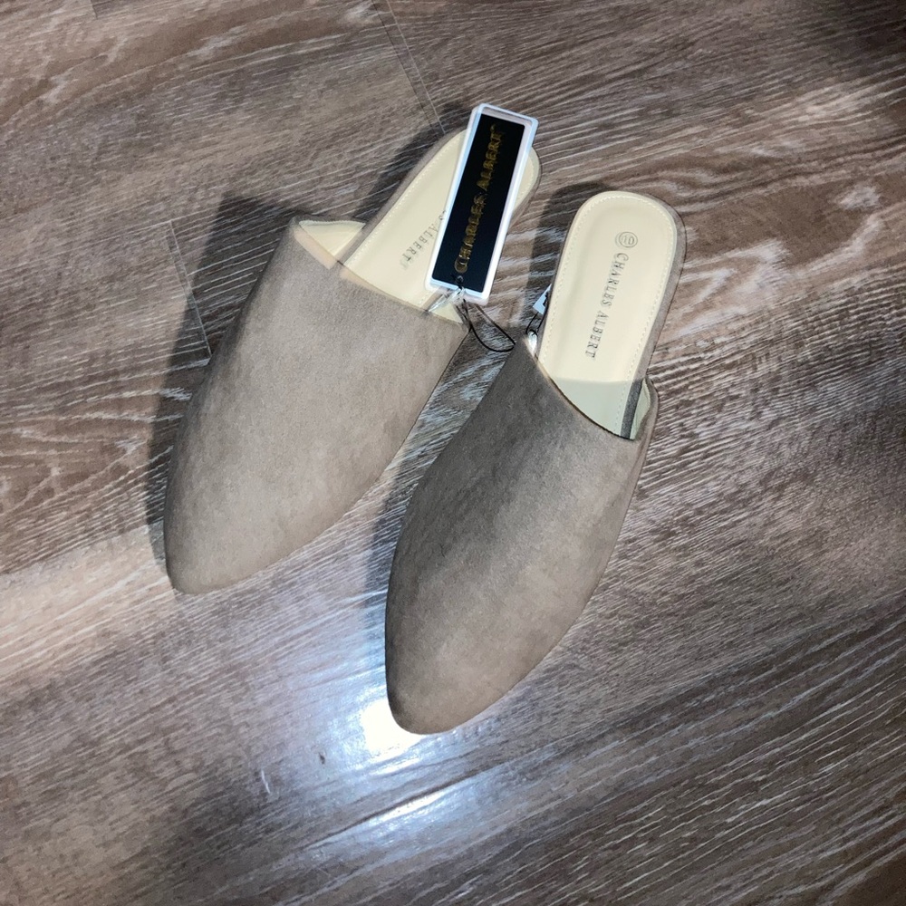 Pointed Toe Tan Mules